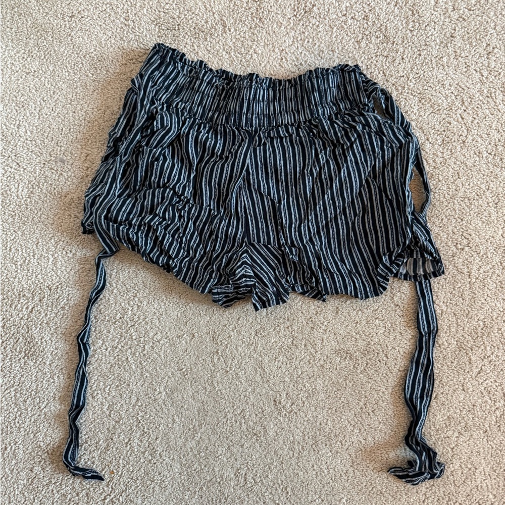Striped Black and White Women's Shorts